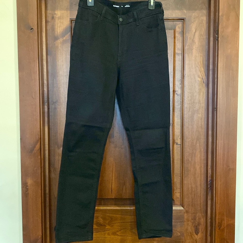 Old Navy black straight leg jeans, 10